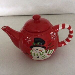 Festive Red Snowman Teapot by Burton + Burton